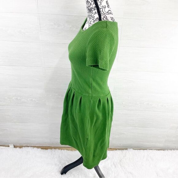 Ganni Solid Day Fit & Flare Textured Dress - Picture 7 of 10